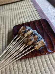 Picture of Aburimochi at Imamiya Shrine in Kyoto
