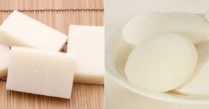 Square and round shape of Mochi